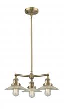 Innovations Lighting 207-AB-G2 - Halophane - 3 Light - 22 inch - Antique Brass - Stem Hung - Chandelier