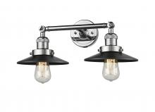 Innovations Lighting 208-PC-M6BK - Railroad - 2 Light - 18 inch - Polished Chrome - Bath Vanity Light