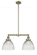  209-AB-G222-LED - Seneca Falls - 2 Light - 21 inch - Antique Brass - Stem Hung - Island Light