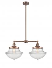 Innovations Lighting 209-AC-G542 - Oxford - 2 Light - 25 inch - Antique Copper - Stem Hung - Island Light