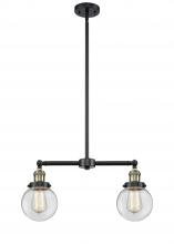 Innovations Lighting 209-BAB-G202-6 - Beacon - 2 Light - 23 inch - Black Antique Brass - Stem Hung - Island Light