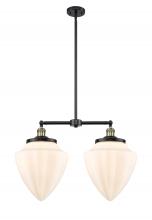  209-BAB-G661-12 - Bullet - 2 Light - 24 inch - Black Antique Brass - Stem Hung - Island Light