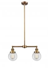 Innovations Lighting 209-BB-G202-6 - Beacon - 2 Light - 23 inch - Brushed Brass - Stem Hung - Island Light