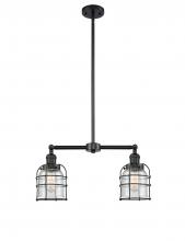 Innovations Lighting 209-BK-G54-CE - Bell Cage - 2 Light - 21 inch - Matte Black - Stem Hung - Island Light