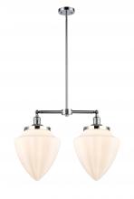  209-PC-G661-12 - Bullet - 2 Light - 24 inch - Polished Chrome - Stem Hung - Island Light