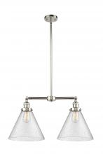 Innovations Lighting 209-PN-G44-L - Cone - 2 Light - 21 inch - Polished Nickel - Stem Hung - Island Light