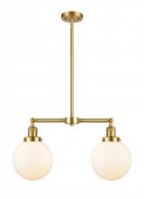 Innovations Lighting 209-SG-G201-8 - Beacon - 2 Light - 25 inch - Satin Gold - Stem Hung - Island Light