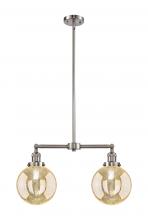 Innovations Lighting 209-SN-G208-8 - Beacon - 2 Light - 25 inch - Brushed Satin Nickel - Stem Hung - Island Light