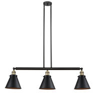 Innovations Lighting 213-BAB-M13-BK - Appalachian - 3 Light - 40 inch - Black Antique Brass - Stem Hung - Island Light