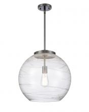 Innovations Lighting 221-1S-BK-G1213-16 - Athens Deco Swirl - 1 Light - 16 inch - Matte Black - Stem Hung - Pendant