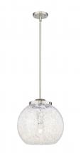 Innovations Lighting 221-1S-SN-G1216-14WM - White Mouchette - 1 Light - 14 inch - Brushed Satin Nickel - Stem Hung - Pendant