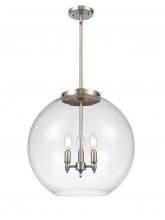 Innovations Lighting 221-3S-SN-G122-18-LED - Athens - 3 Light - 18 inch - Brushed Satin Nickel - Cord hung - Pendant