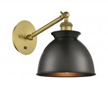  317-1W-BB-M14-BK - Adirondack - 1 Light - 8 inch - Brushed Brass - Sconce