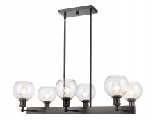  341-6CR-BK-G122-6 - Concord - 6 Light - 35 inch - Matte Black - Cord hung - Island Light