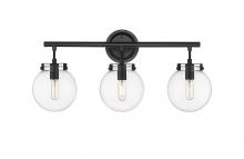 Innovations Lighting 351-3W-BK-CL - Span - 3 Light - 25 inch - Matte Black - Bath Vanity Light