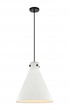 Innovations Lighting 410-1PL-BK-M411-16W - Newton Cone - 1 Light - 16 inch - Matte Black - Cord hung - Pendant