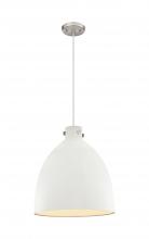  410-1PL-SN-M412-18W - Newton Sphere - 1 Light - 18 inch - Satin Nickel - Cord hung - Pendant