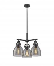 Innovations Lighting 410-3CR-BK-G412-7SM - Newton Bell - 3 Light - 21 inch - Matte Black - Pendant