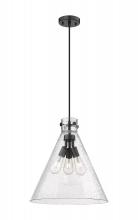 Innovations Lighting 410-3PL-BK-G411-18SDY - Newton Cone - 3 Light - 18 inch - Matte Black - Cord hung - Pendant