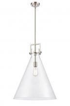  411-1S-SN-18CL - Newton Cone - 1 Light - 18 inch - Brushed Satin Nickel - Cord hung - Pendant