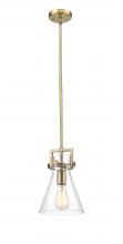 Innovations Lighting 411-1SS-BB-G411-8SDY - Newton Cone - 1 Light - 8 inch - Brushed Brass - Mini Pendant