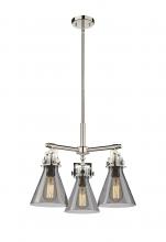 Innovations Lighting 411-3CR-PN-G411-7SM - Newton Cone - 3 Light - 21 inch - Polished Nickel - Pendant