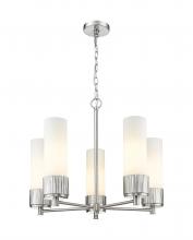 Innovations Lighting 428-5CR-SN-G428-12WH - Bolivar - 5 Light - 25 inch - Satin Nickel - Chain Hung - Chandelier