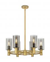 Innovations Lighting 434-6CR-BB-G434-7SM - Crown Point - 6 Light - 24 inch - Brushed Brass - Chandelier