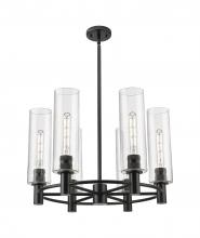 Innovations Lighting 434-6CR-BK-G434-12SDY - Crown Point - 6 Light - 24 inch - Matte Black - Chandelier