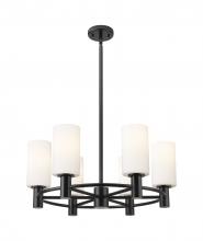 Innovations Lighting 434-6CR-BK-G434-7WH - Crown Point - 6 Light - 24 inch - Matte Black - Chandelier