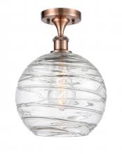 Innovations Lighting 516-1C-AC-G1213-10 - Athens Deco Swirl - 1 Light - 10 inch - Antique Copper - Semi-Flush Mount