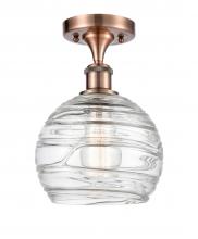 Innovations Lighting 516-1C-AC-G1213-8 - Athens Deco Swirl - 1 Light - 8 inch - Antique Copper - Semi-Flush Mount