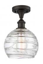  516-1C-OB-G1213-8-LED - Athens Deco Swirl - 1 Light - 8 inch - Oil Rubbed Bronze - Semi-Flush Mount