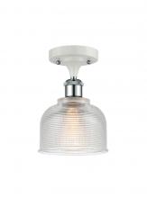 Innovations Lighting 516-1C-WPC-G412 - Dayton - 1 Light - 6 inch - White Polished Chrome - Semi-Flush Mount