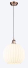 Innovations Lighting 516-1P-AC-G1217-12WV - White Venetian - 1 Light - 12 inch - Antique Copper - Cord Hung - Mini Pendant