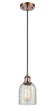  516-1P-AC-G259 - Caledonia - 1 Light - 5 inch - Antique Copper - Cord hung - Mini Pendant