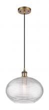 Innovations Lighting 516-1P-BB-G555-12CL - Ithaca - 1 Light - 12 inch - Brushed Brass - Cord hung - Mini Pendant