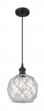 Innovations Lighting 516-1P-OB-G122-8RW-LED - Farmhouse Rope - 1 Light - 8 inch - Oil Rubbed Bronze - Cord hung - Mini Pendant