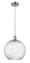 Innovations Lighting 516-1P-PC-G1214-12 - Athens Twisted Swirl - 1 Light - 12 inch - Polished Chrome - Cord hung - Mini Pendant