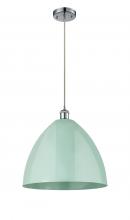 Innovations Lighting 516-1P-PC-MBD-16-SF - Plymouth - 1 Light - 16 inch - Polished Chrome - Cord hung - Mini Pendant