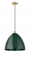 Innovations Lighting 516-1P-SG-MBD-16-GR - Plymouth - 1 Light - 16 inch - Satin Gold - Cord hung - Mini Pendant