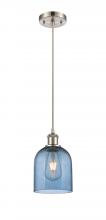  516-1P-SN-G558-6BL - Bella - 1 Light - 6 inch - Brushed Satin Nickel - Cord hung - Mini Pendant