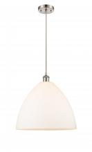  516-1P-SN-GBD-161 - Bristol - 1 Light - 16 inch - Brushed Satin Nickel - Cord hung - Pendant