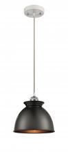 Innovations Lighting 516-1P-WPC-M14-BK - Adirondack - 1 Light - 8 inch - White Polished Chrome - Cord hung - Mini Pendant