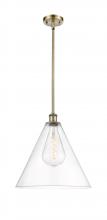 Innovations Lighting 516-1S-AB-GBC-162-LED - Berkshire - 1 Light - 16 inch - Antique Brass - Pendant