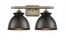 Innovations Lighting 516-2W-AB-M14-BK-LED - Adirondack - 2 Light - 18 inch - Antique Brass - Bath Vanity Light