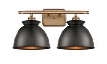 Innovations Lighting 516-2W-BB-M14-BK - Adirondack - 2 Light - 18 inch - Brushed Brass - Bath Vanity Light