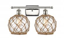 Innovations Lighting 516-2W-PN-G122-8RB - Farmhouse Rope - 2 Light - 18 inch - Polished Nickel - Bath Vanity Light