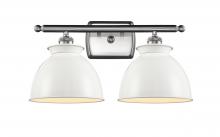 Innovations Lighting 516-2W-SN-M14-W - Adirondack - 2 Light - 18 inch - Brushed Satin Nickel - Bath Vanity Light