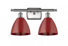 Innovations Lighting 516-2W-SN-MBD-75-RD - Plymouth - 2 Light - 18 inch - Brushed Satin Nickel - Bath Vanity Light